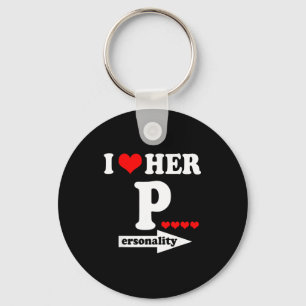 Funny Valentine's Day Couple Matching I Love Her I Key Ring