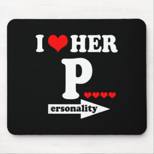 Funny Valentine's Day Couple Matching I Love Her I Mouse Pad