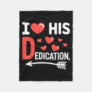 Funny Valentine's Day Couple Matching I Love His D Fleece Blanket