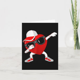 Funny Valentines Day Dabbing Heart For Kids Adults Card