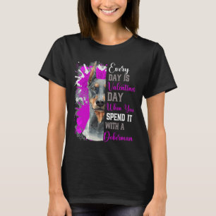 Funny Valentines Day Doberman Mum Mother Owner Sit T-Shirt