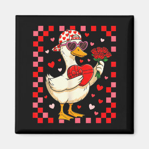 Funny Valentines Day Duck Heart Valentine Cud Kids Magnet