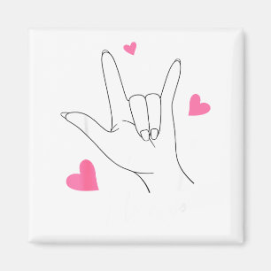 Funny Valentines Day Heart I Love You Hand Sign La Magnet