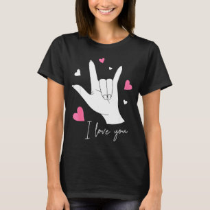 Funny Valentines Day Heart I Love You Hand Sign La T-Shirt