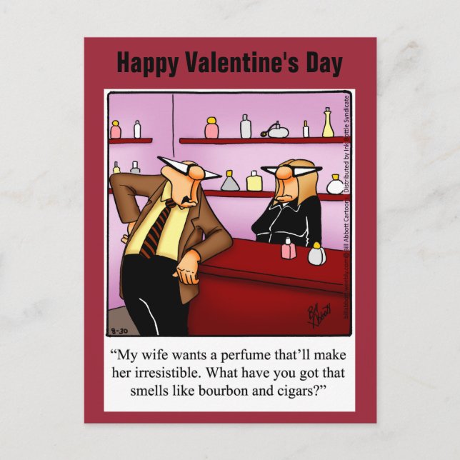 Funny Valentine's Day Humour Postcard (Front)