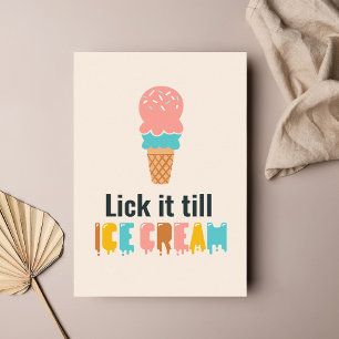 Funny Valentine's Day Ice Cream Joke Holiday Card