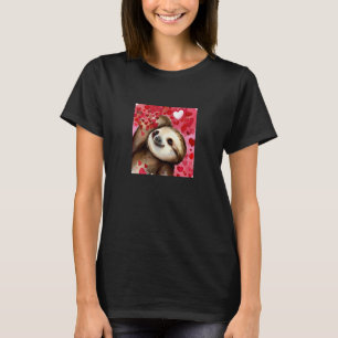 Funny Valentine's Day Love Heart Sloth Girlfriend T-Shirt