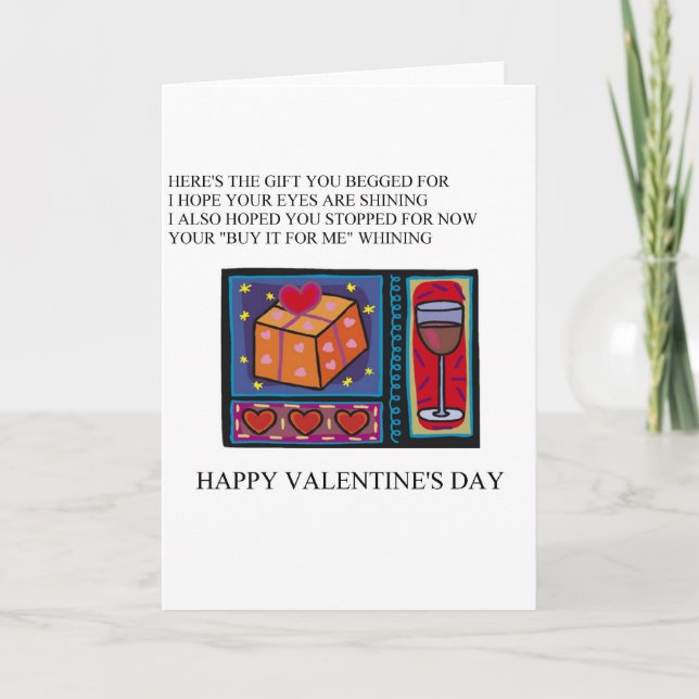 funny valentine's day poem holiday card (Front)