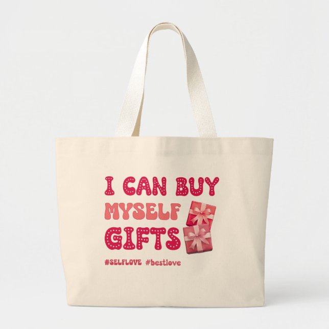 Funny Valentine's day Self love Large Tote Bag (Front)