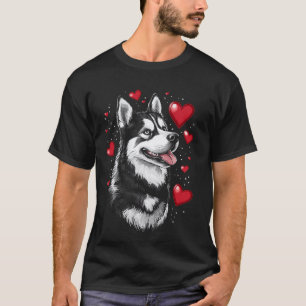 Funny Valentine's Day Siberian Husky Dog T-Shirt