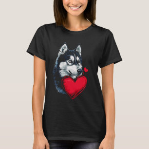 Funny Valentine's Day Siberian Husky Heart T-Shirt