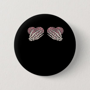 Funny Valentines Day Skeleton Hands Hearts Girl Cl 6 Cm Round Badge