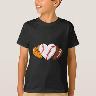 Funny Valentines Day Sketll Sell Footll Hearts Boy T-Shirt