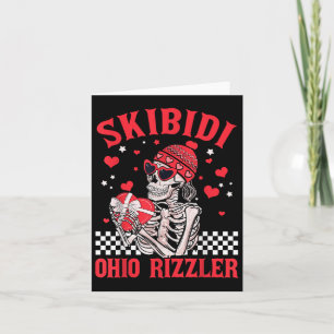 Funny Valentines Day Skibidi Ohio Rizzler Heart Sk Card