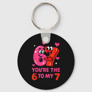 Funny valentines day the six to seven 6-7 meme 67 key ring