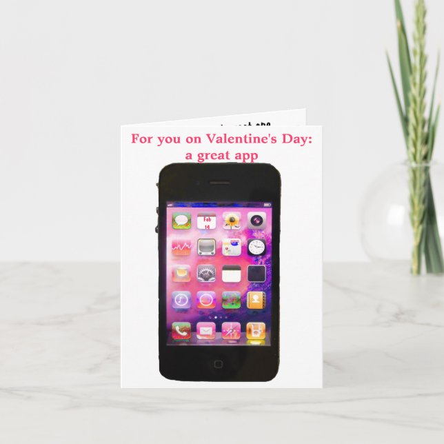 Funny Valentine's Day with iPhone App Holiday Card (Front)