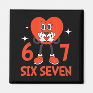 Funny Valentines Six Seven Hearts 6 7 Meme Boys Gi Magnet
