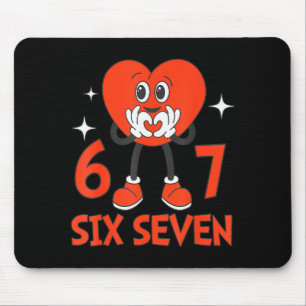 Funny Valentines Six Seven Hearts 6 7 Meme Boys Gi Mouse Pad
