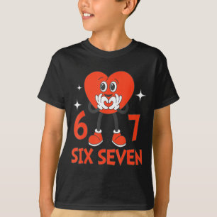 Funny Valentines Six Seven Hearts 6 7 Meme Boys Gi T-Shirt