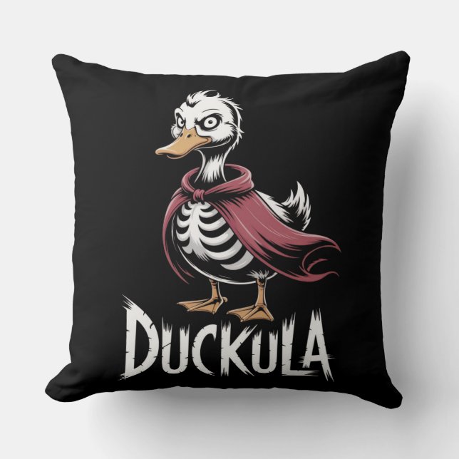  Funny Vampire Duck Skeleton for Halloween & Gothi Cushion (Front)