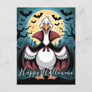 Funny Vampire Goose Halloween  Holiday Postcard