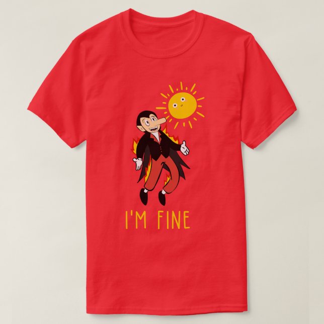 funny vampire horror with sun T-Shirt (Design Front)