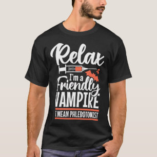Funny Vampire Phlebotomist Phlebotomy Technician T T-Shirt
