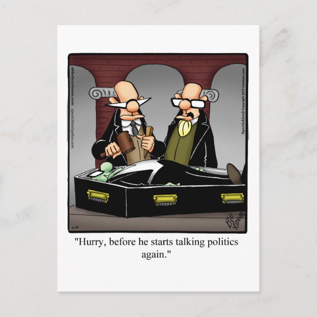 Funny Vampire Politics Humour Postcard Spectickles (Front)