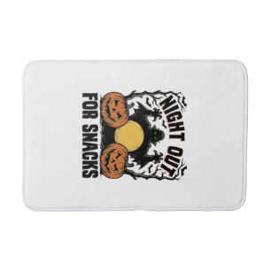 Funny Vampire Shirt with Spooky Pumpkin Night Art_ Bath Mat