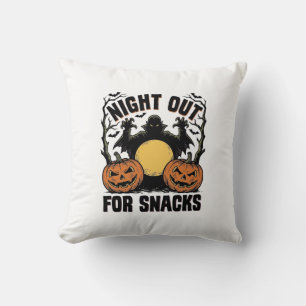 Funny Vampire Shirt with Spooky Pumpkin Night Art_ Cushion