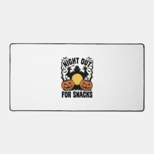 Funny Vampire Shirt with Spooky Pumpkin Night Art_ Desk Mat