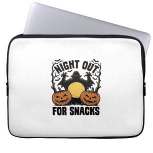 Funny Vampire Shirt with Spooky Pumpkin Night Art_ Laptop Sleeve