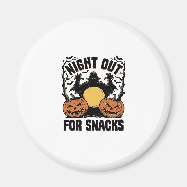 Funny Vampire Shirt with Spooky Pumpkin Night Art_ Magnet (Front)