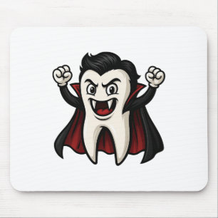 Funny Vampire Tooth Spooky Halloween Dental Dentis Mouse Pad