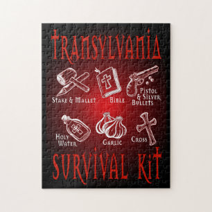 Funny Vampire Transylvania Survival Kit  Jigsaw Puzzle