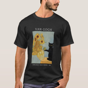 Funny Van Gogh Sunflowers Cat Meme Van Gogh Art T-Shirt