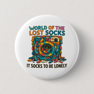 Funny Vanish Socks World Missing But Not Forgotten 6 Cm Round Badge