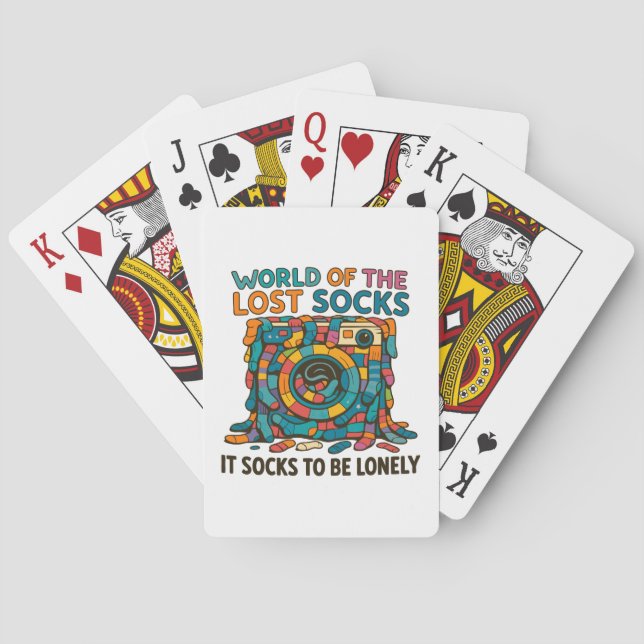 Funny Vanish Socks World Missing But Not Forgotten Playing Cards (Back)