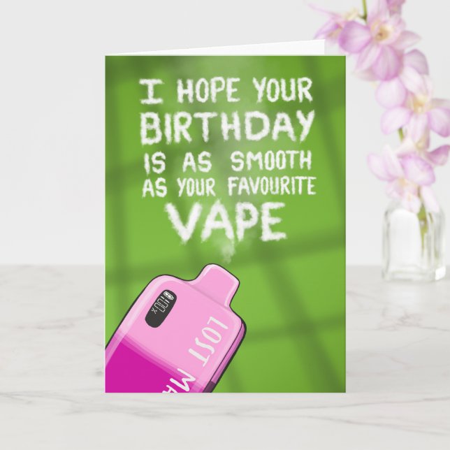 Funny Vape Birthday Card for Friends and Family  (Orchid)