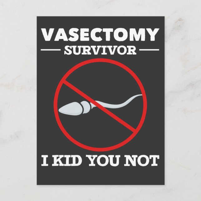 Funny Vasectomy Surgery Saying Adult Humour Postcard (Front)