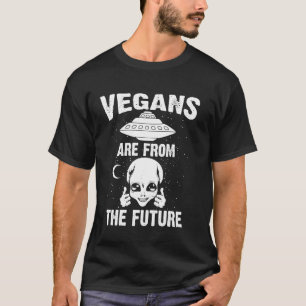 Funny Vegan Alien Cute Ufo Vegetarian Men Women Ki T-Shirt