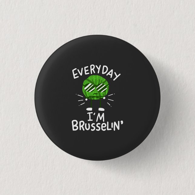 Funny Vegan Brussels Sprouts 3 Cm Round Badge (Front)