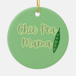 Funny Vegan Chic Pea Mama Women’s Ceramic Tree Decoration