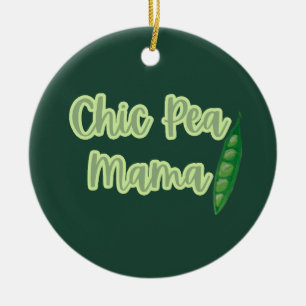 Funny Vegan Chic Pea Mama Women’s Ceramic Tree Decoration