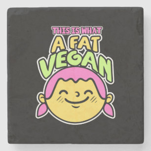 Funny Vegan Design Vegetarian Stone Coaster