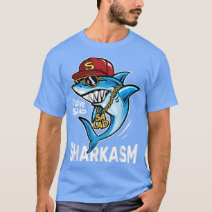 Funny Vegan Sarcastic Vegetarian Shark Cartoon Gra T-Shirt