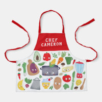 Funny Vegetable Fruit Faces Chef Kids