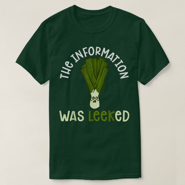Funny Vegetable Pun Vegetarian Vegan Humour Leak P T-Shirt (Design Front)