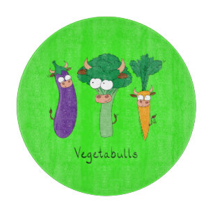 Funny Vegetables Cute Cartoon Kids Cutting Board
