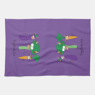 Funny Vegetables Cute Cartoon Kids Tea Towel